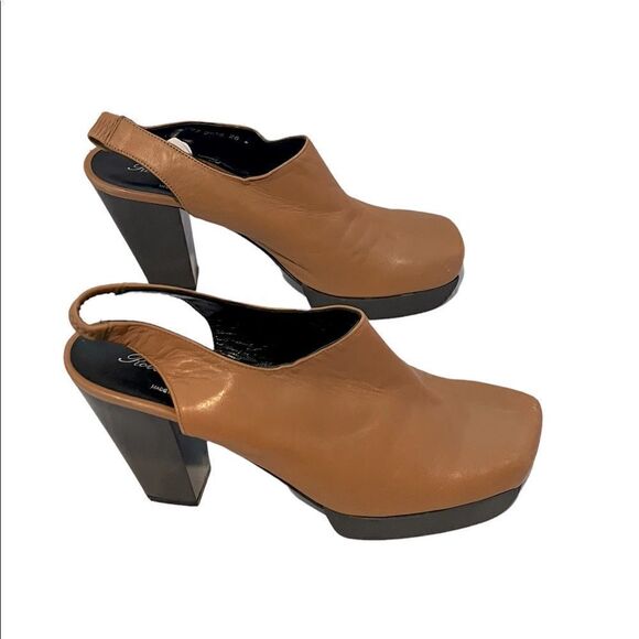 Rich Caramel Sexy Slingback Platform Pumps by Robert Clergerie of Paris Size 9.5 - Picture 6 of 12